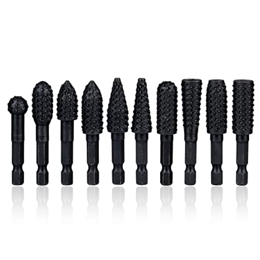 Woodworking File - 10 Pieces Rotary Burr Rasp Set,