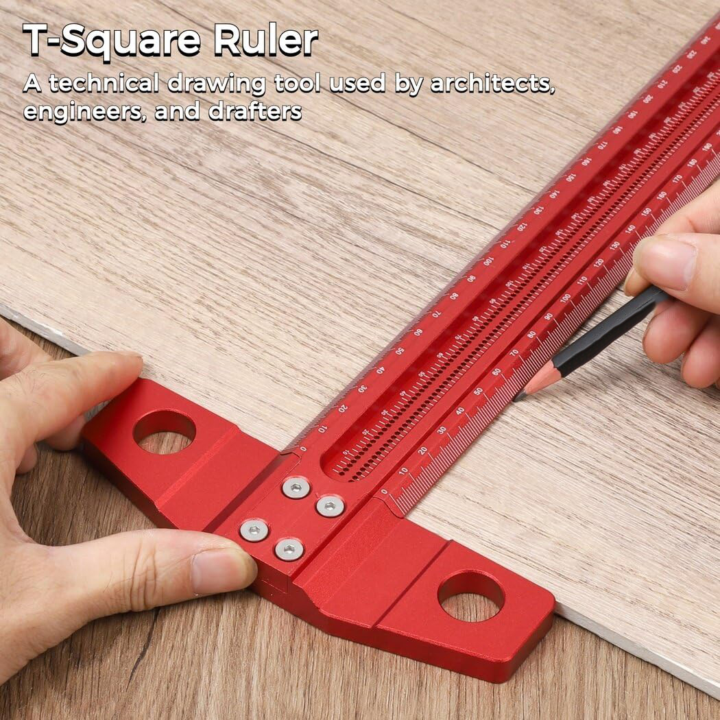 Woodworking Classes - 60-500MM Precision Marking T-Ruler Aluminum Alloy