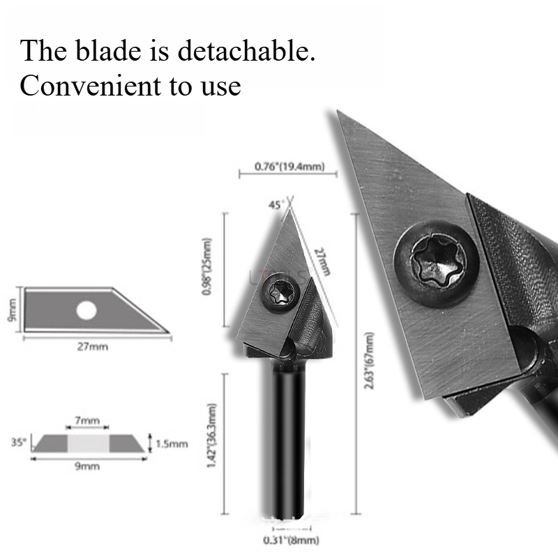 Router Bits For Woodworking - 45/60-degree V-Shaped Router Bit V Groove