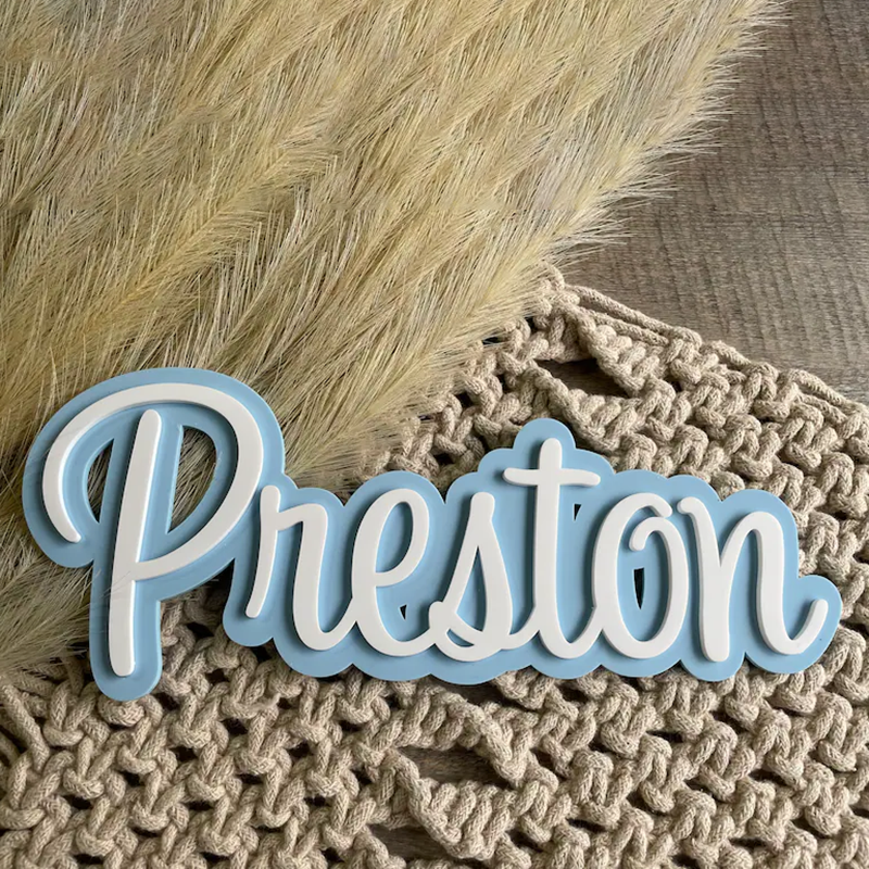 1pc Layered Name Sign, Cream C - Woodworking For Beginners のレビューと価格