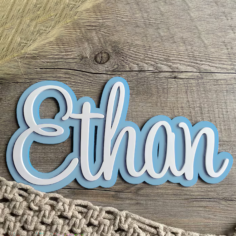 1pc Layered Name Sign, Cream C - Woodworking For Beginners のレビューと価格