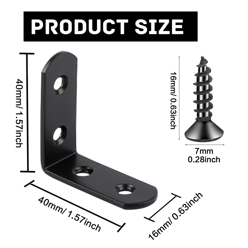 6-20 Pcs Black Corner Brace L  - Woodworking Joints のレビューと価格