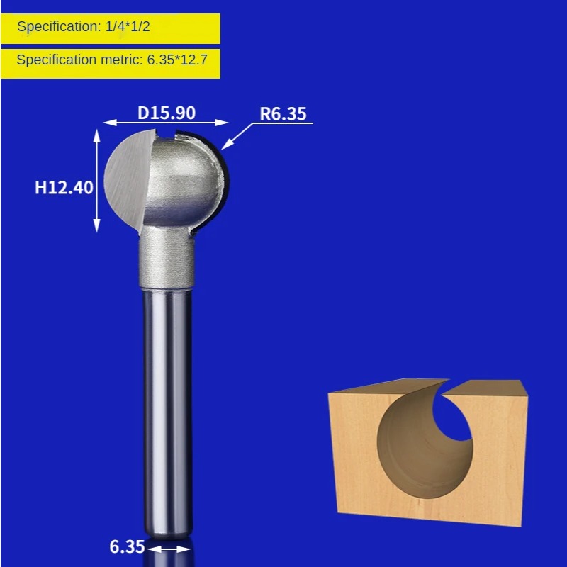 1pc 1/2 1/4 Inch Shank Round B - Router Bits For Woodworking のレビューと価格