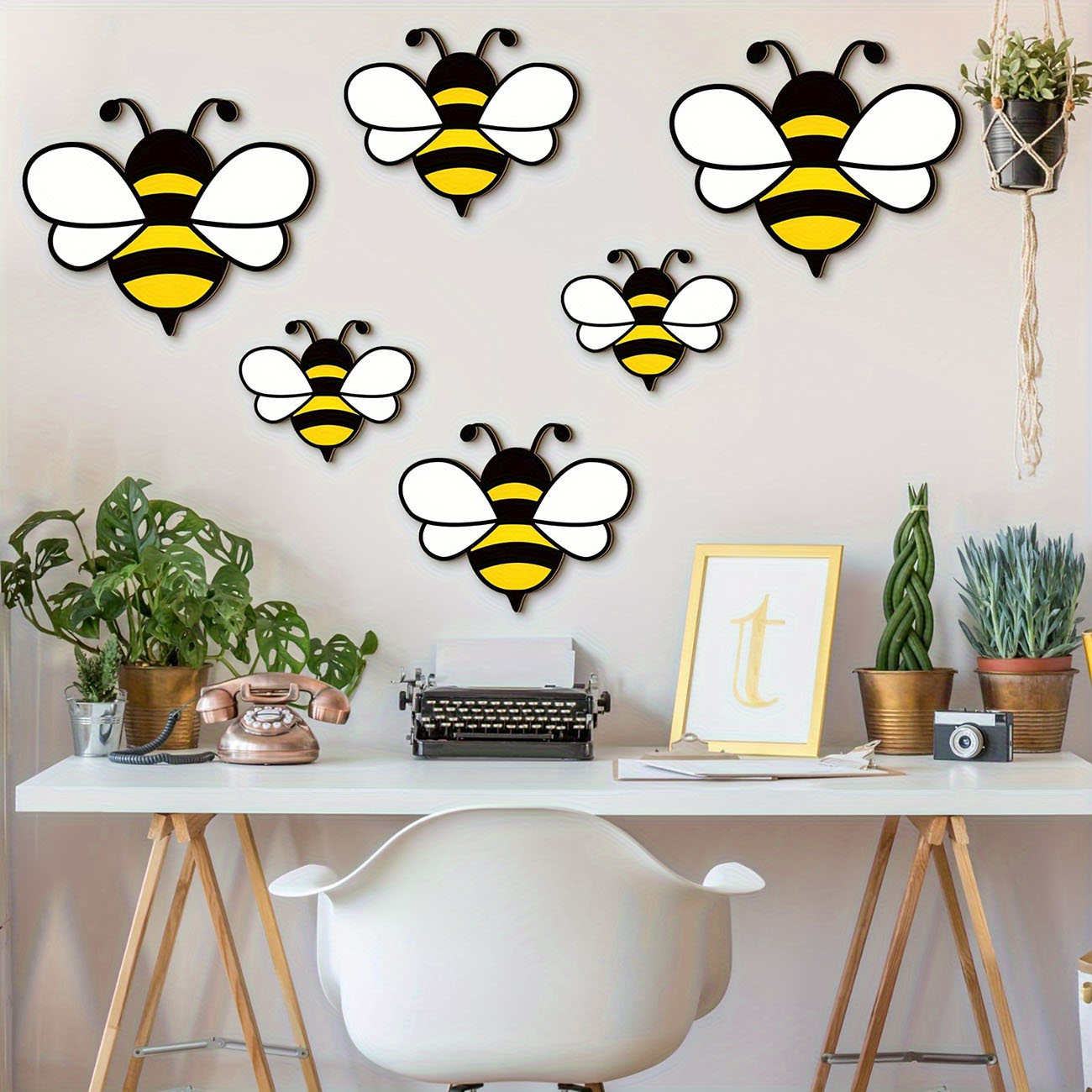 6Pcs Cute Bee Wooden Wall Stic - Woodworking For Beginners のレビューと価格