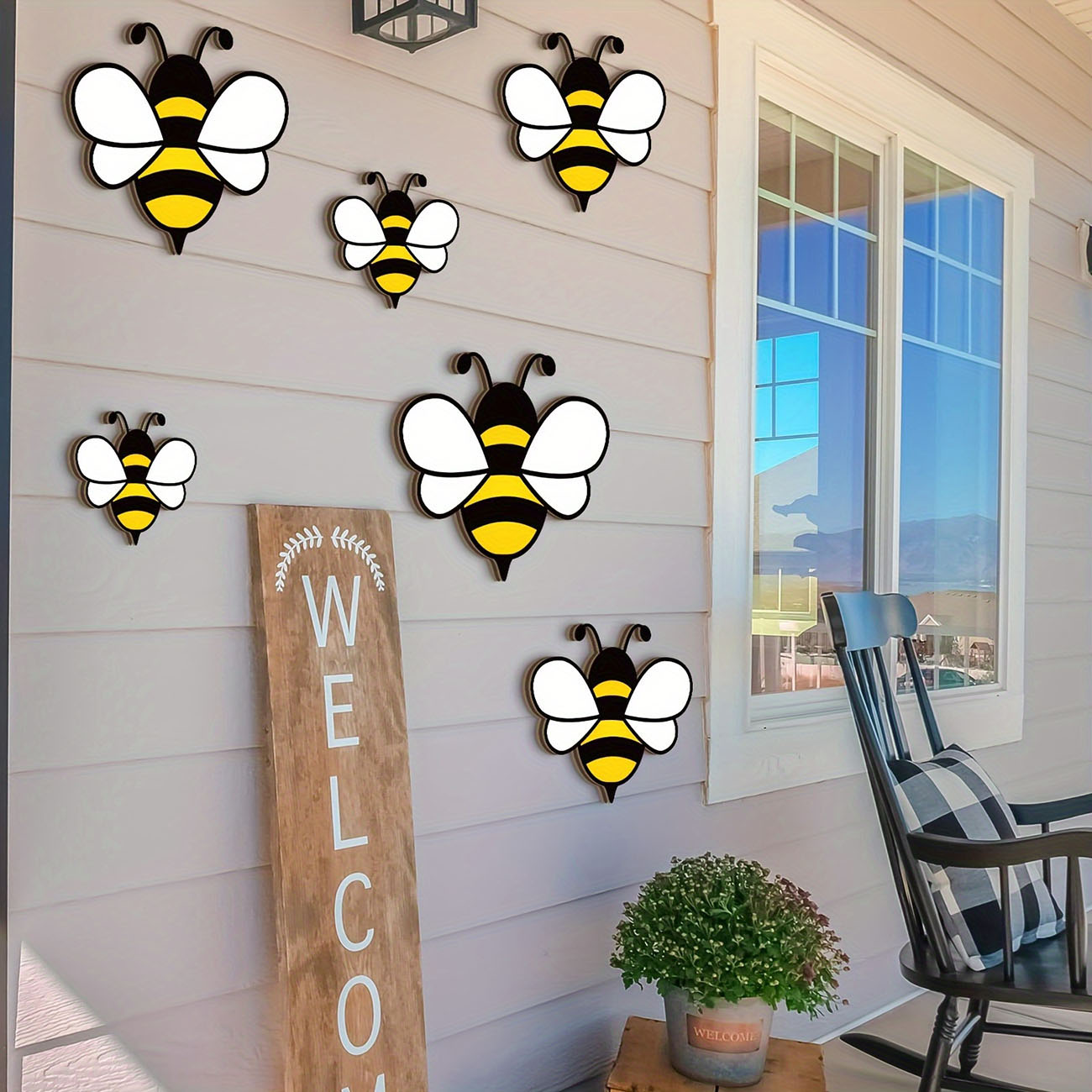 6Pcs Cute Bee Wooden Wall Stic - Woodworking For Beginners のレビューと価格