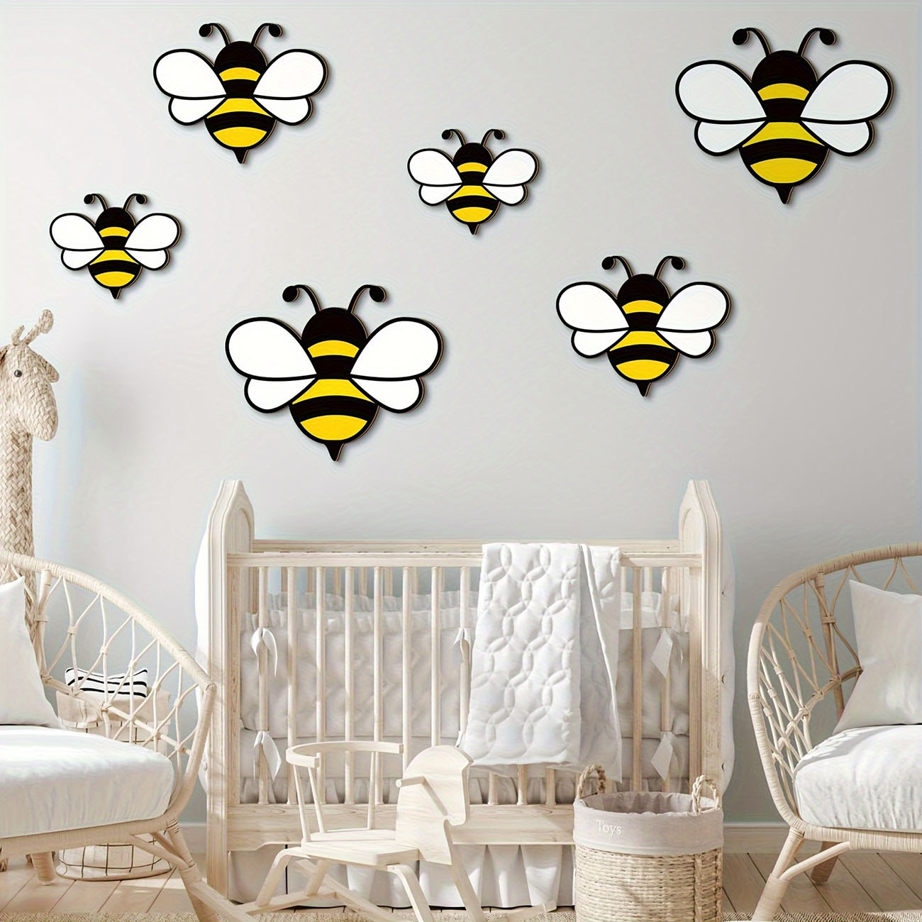 6Pcs Cute Bee Wooden Wall Stic - Woodworking For Beginners のレビューと価格