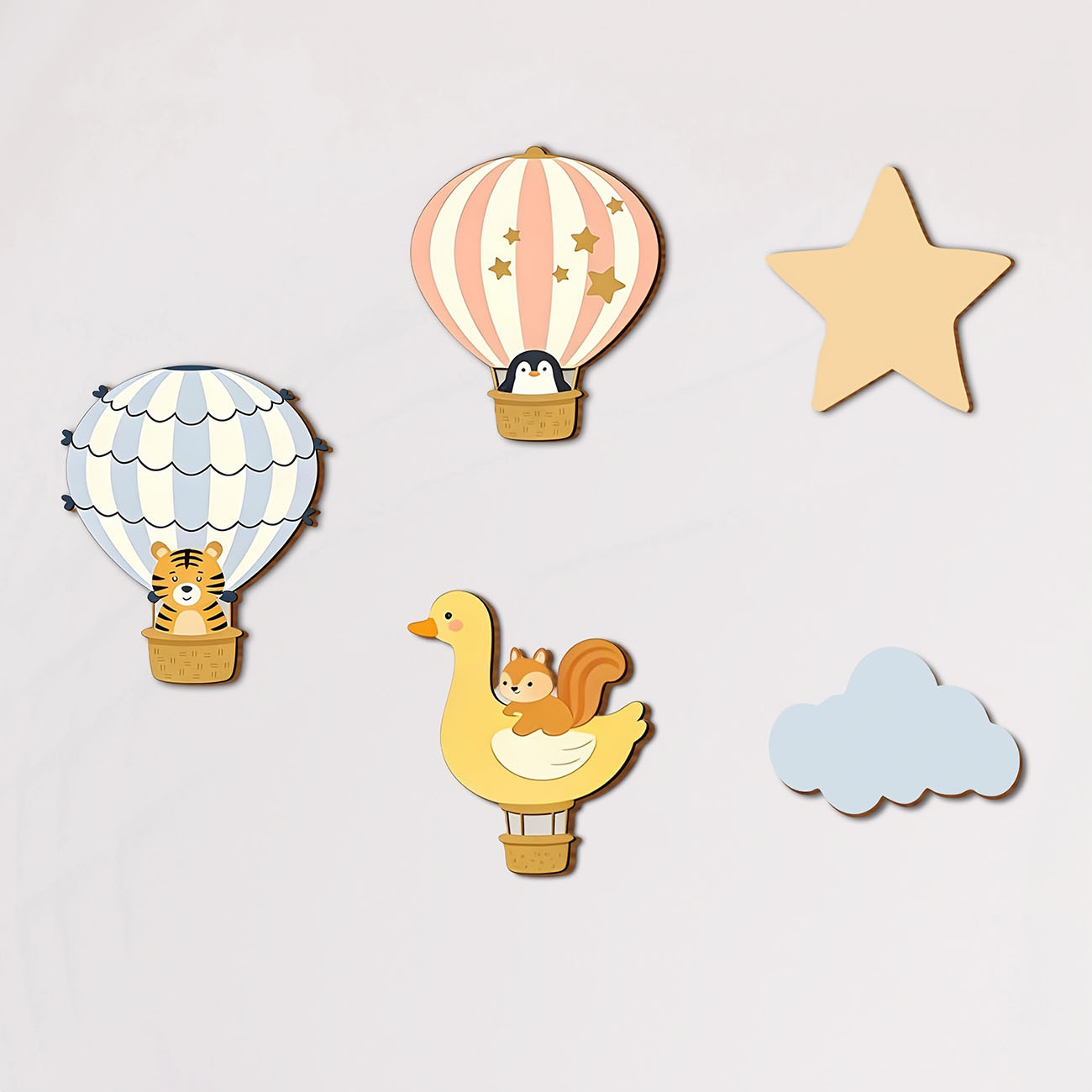 5Pcs Animal Hot Air Balloon Wo - Woodworking For Beginners のレビューと価格
