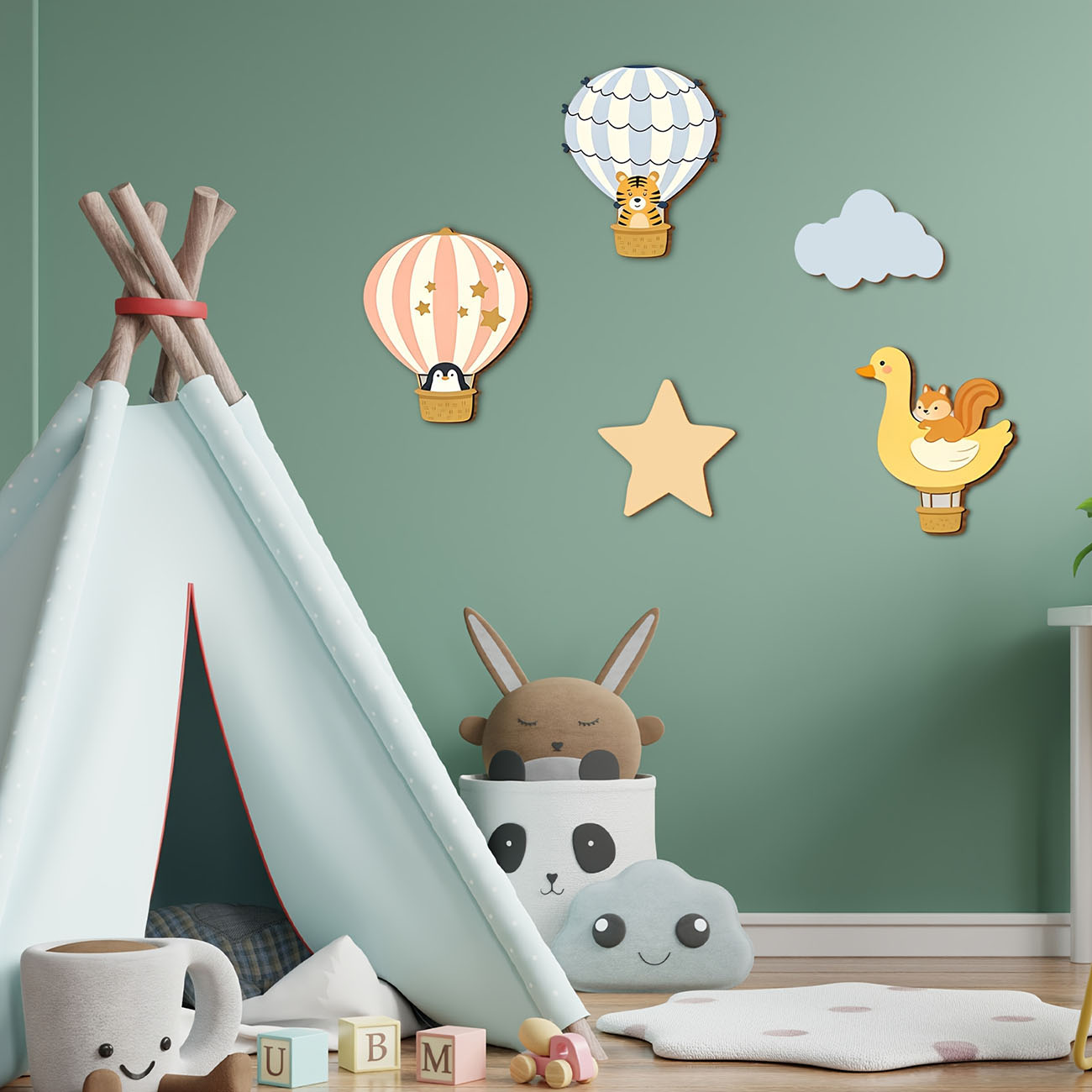 5Pcs Animal Hot Air Balloon Wo - Woodworking For Beginners のレビューと価格